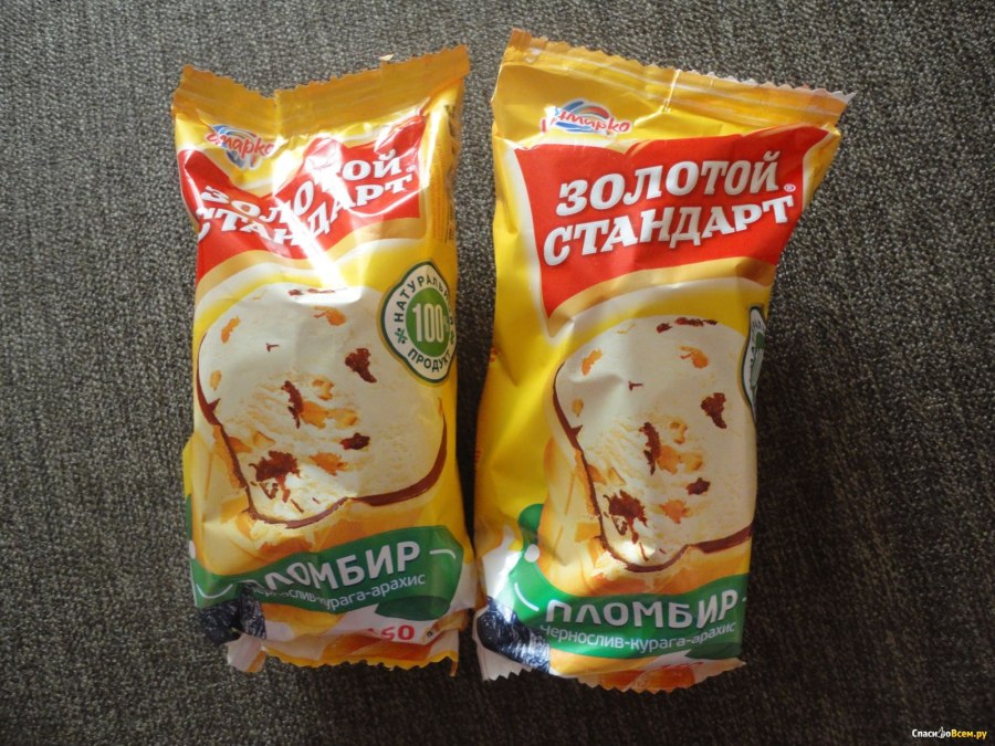 Мороженое золотой стандарт арахис чернослив