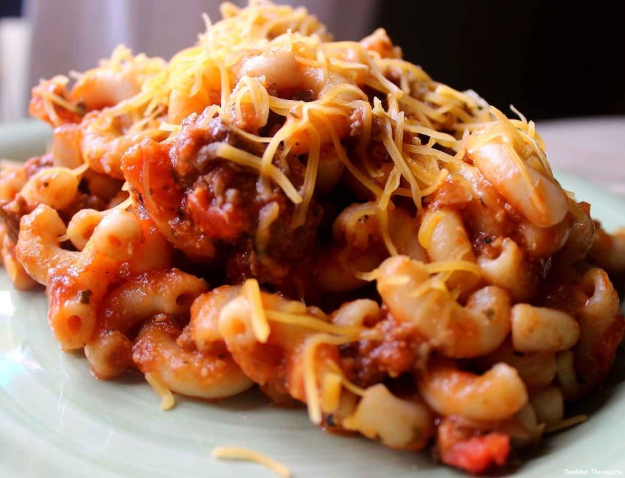 Запеканка из макарон с фаршем и сыром
