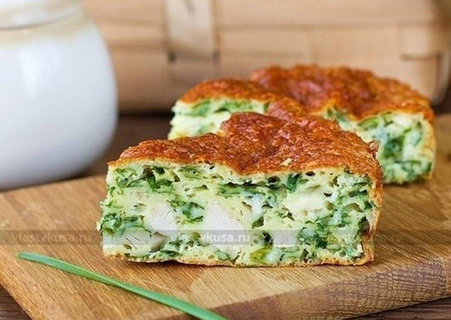 Пирог с зелёным луком