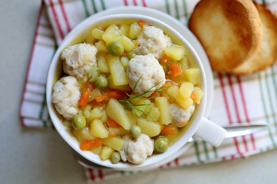 Картофельный крем суп с беконом