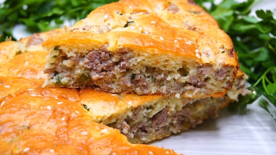 Мясной пирог с фаршем в духовке
