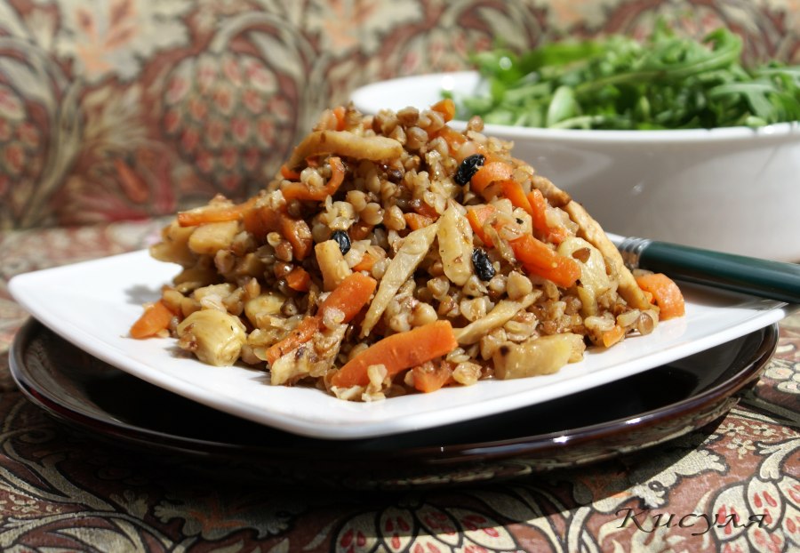 Гречка по купечески с грибами
