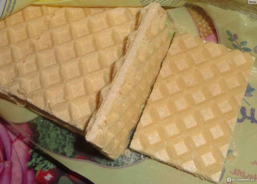 Квадратные вафли с начинкой