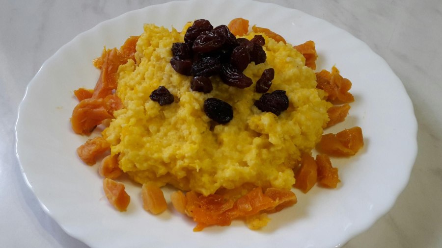 Пшенная каша с тыквой и сыром