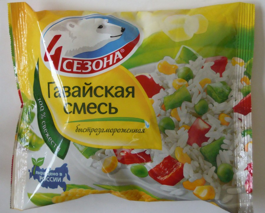 Овощная смесь 4 сезона Гавайская быстрозамороженная с рисом, 400 г
