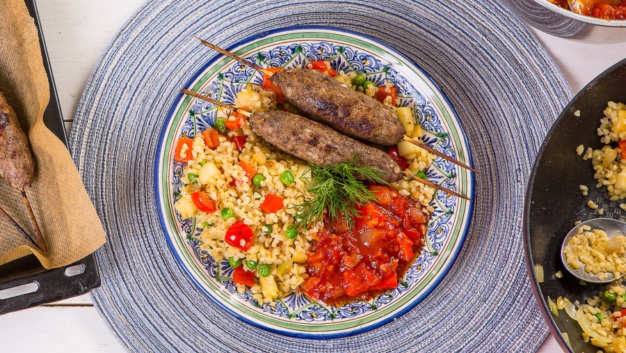 Булгур с индейкой и овощами