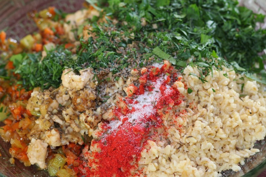 Булгур с курицей и овощами