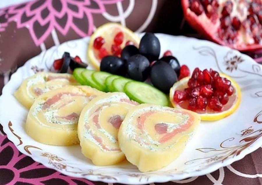 Сырный рулет с семгой