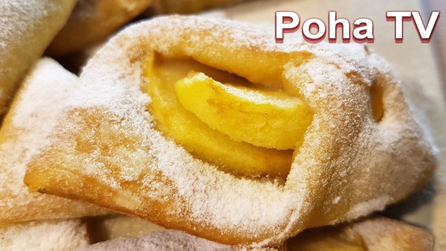 Творожные платочки с яблоками