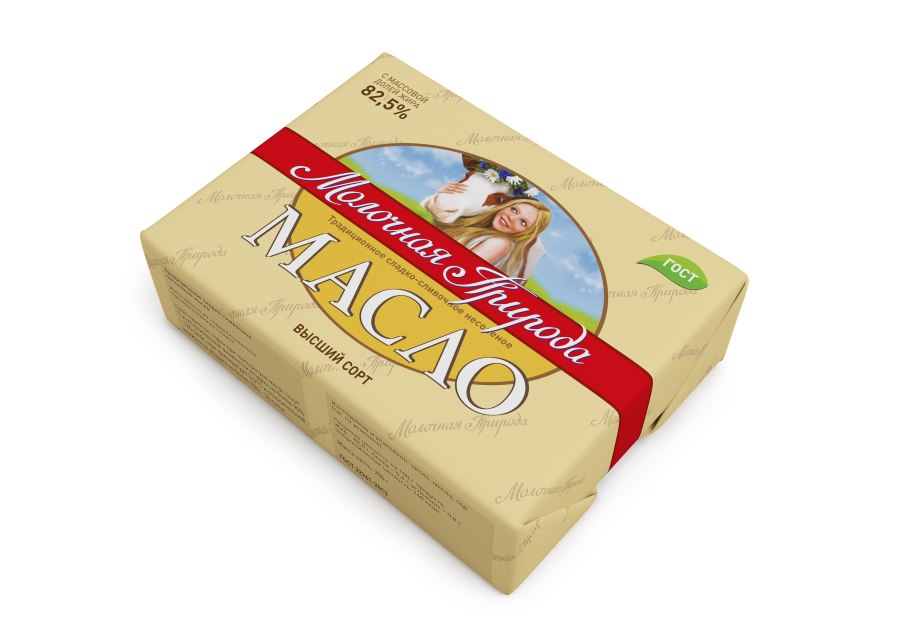 Масло сливочное Крестьянское м.д.ж. 72,5% 500 г ГОСТ БЗМЖ