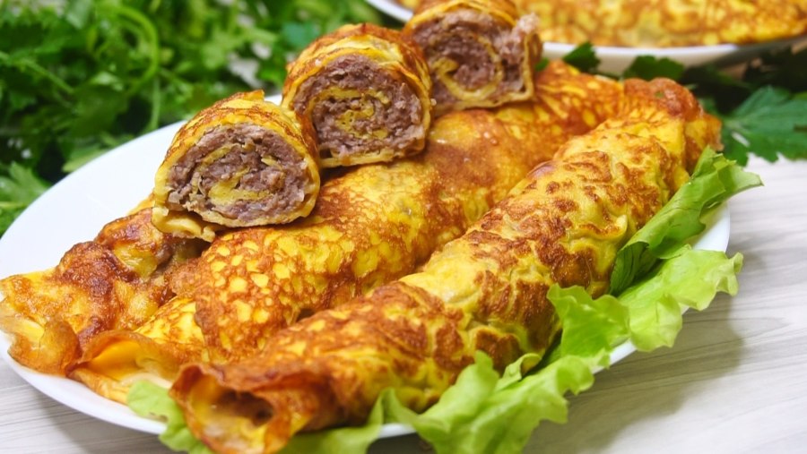 Блинчики с мясным фаршем