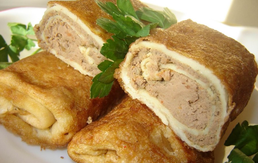Блины с мясным фаршем