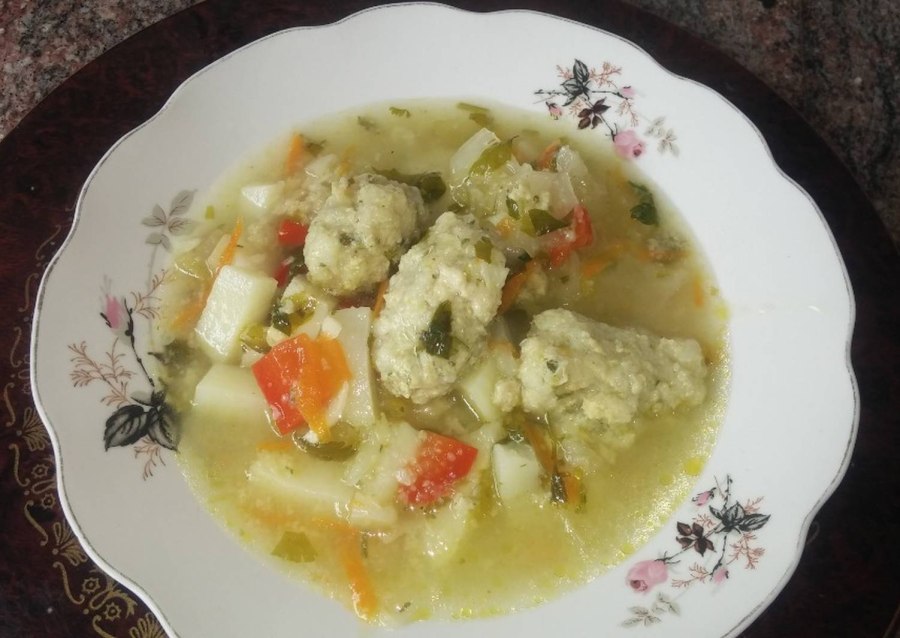 Суп с клецками из рисовой муки