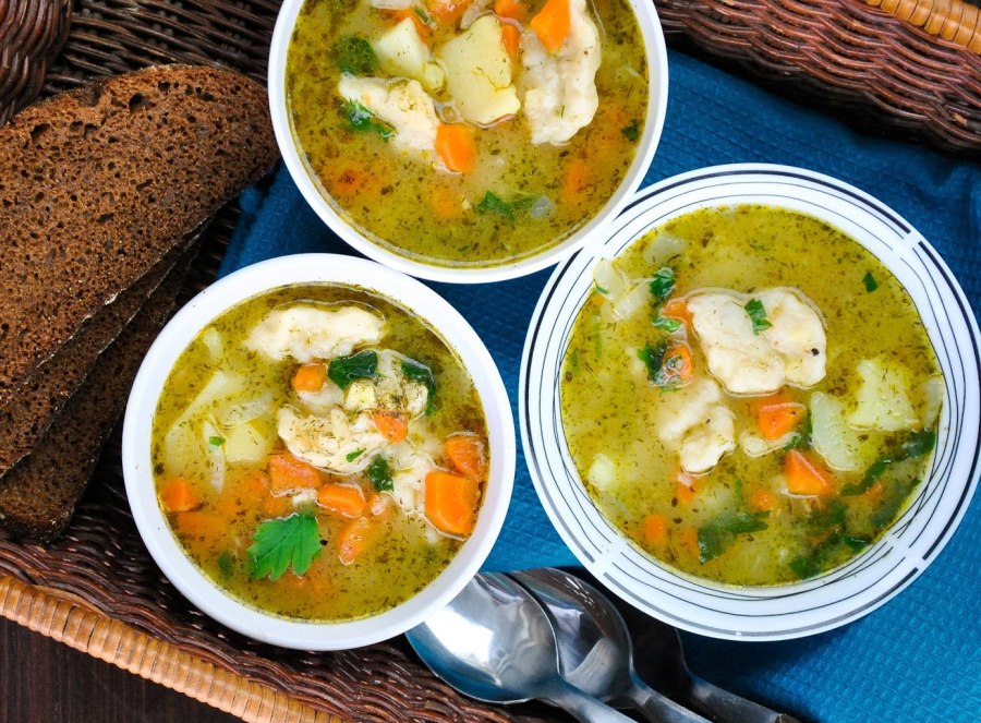 Суп с сырными клецками