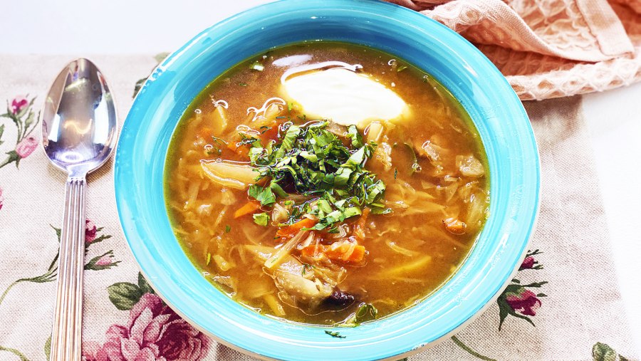 Постные щи из свежей капусты