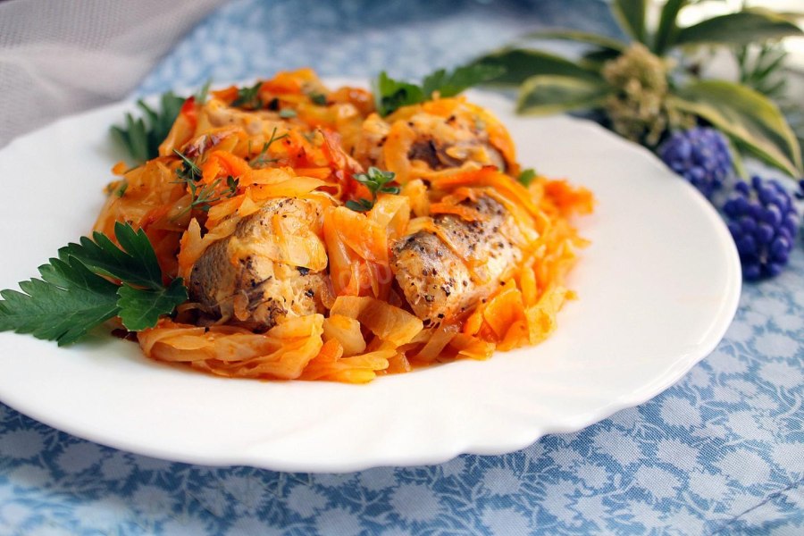 Треска с луком