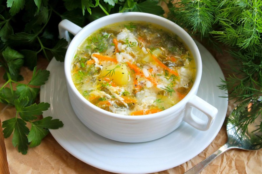Суп из щавеля на курином бульоне