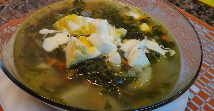 Суп с фасолью и шпинатом