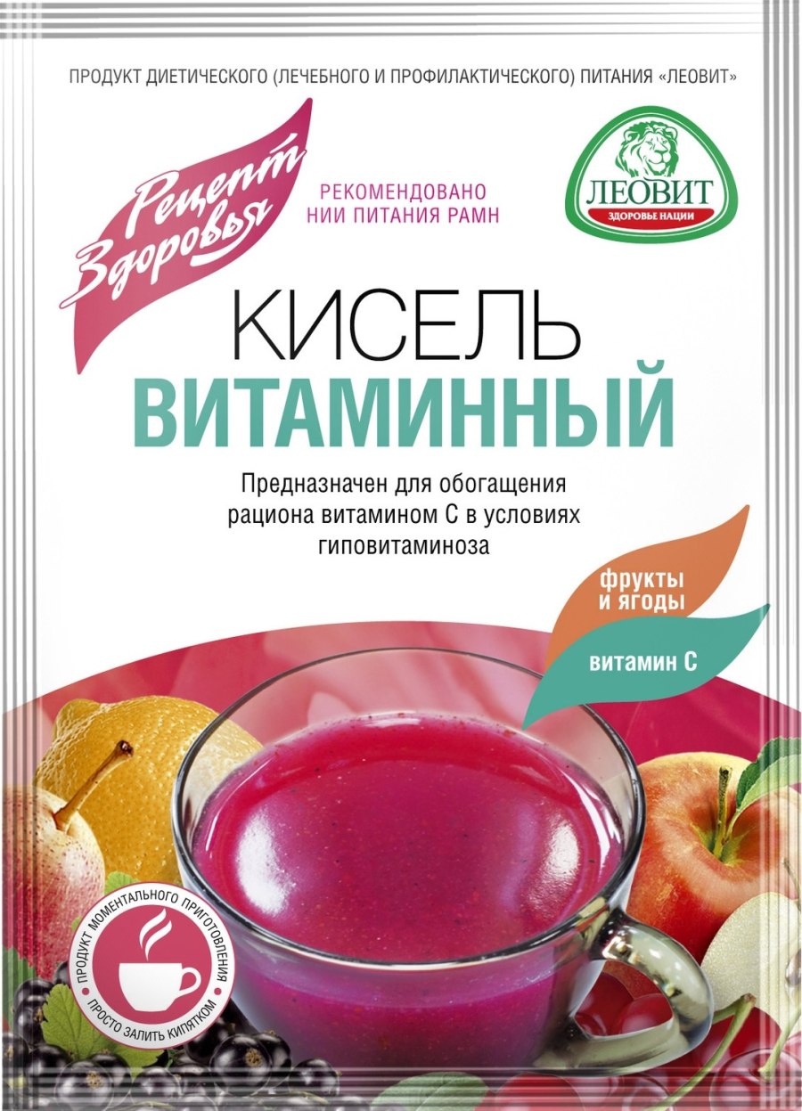 Кисель Леовит витаминный для глаз, с лютеином 5 шт. По 18 г