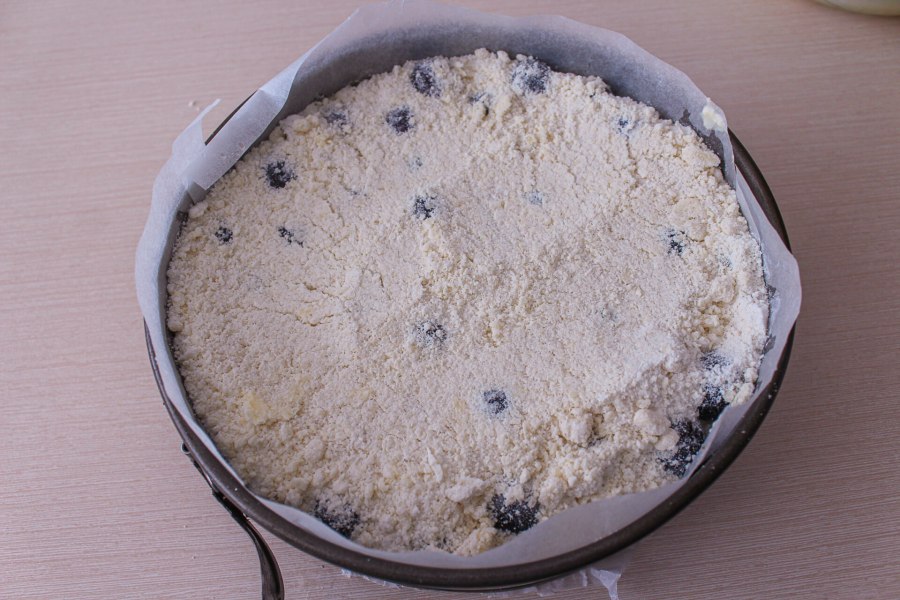 Насыпной пирог с творогом