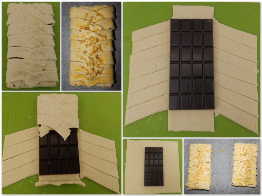 Слоеное тесто с шоколадом