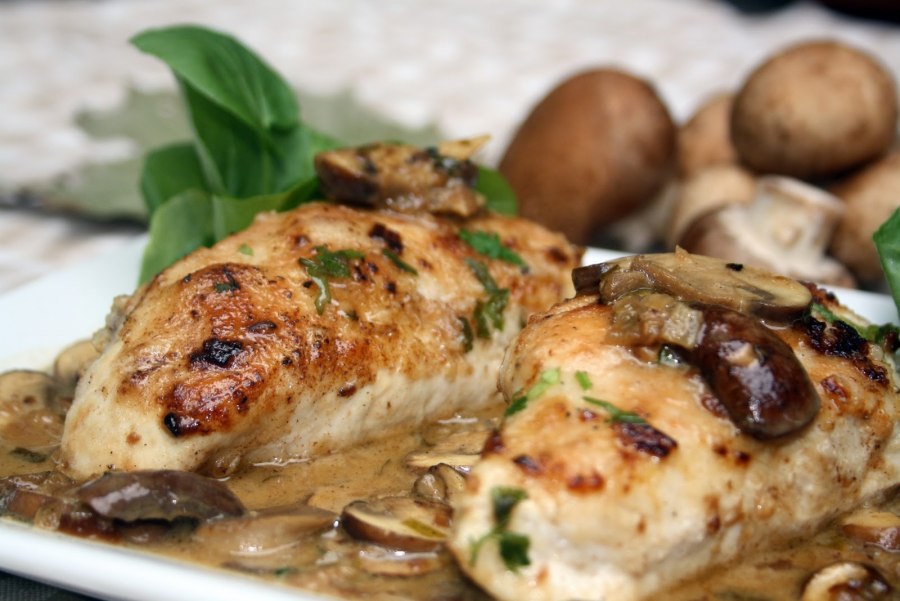 Куриное филе с грибами