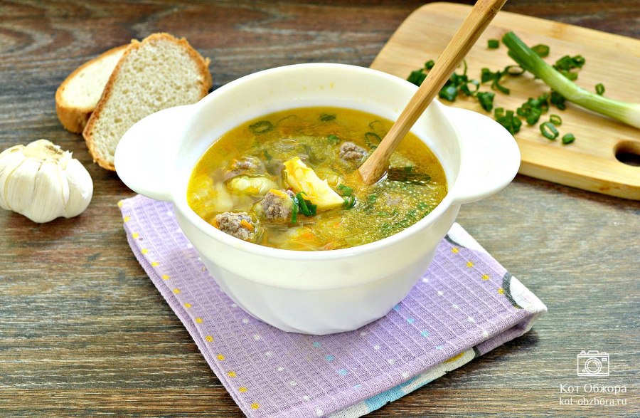 Рисовый суп с фрикадельками