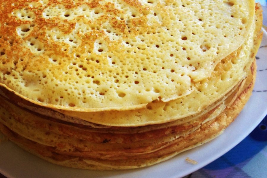 Тесто для блинов на кипятке и молоке