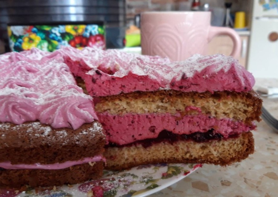 Пирог из киселя на сковороде