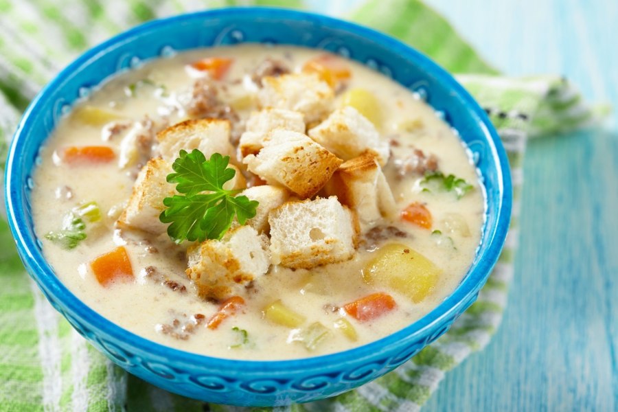 Суп с плавленным сыром и курицей