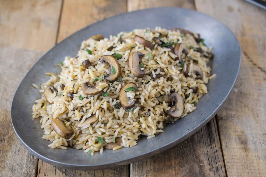 Плов с шампиньонами