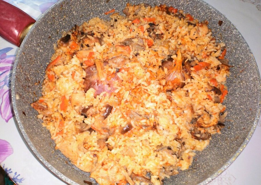 Ризотто с грибами и овощами