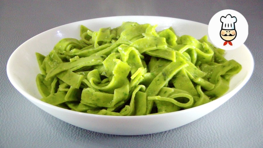 Паста лапша зелёная шпинатовая