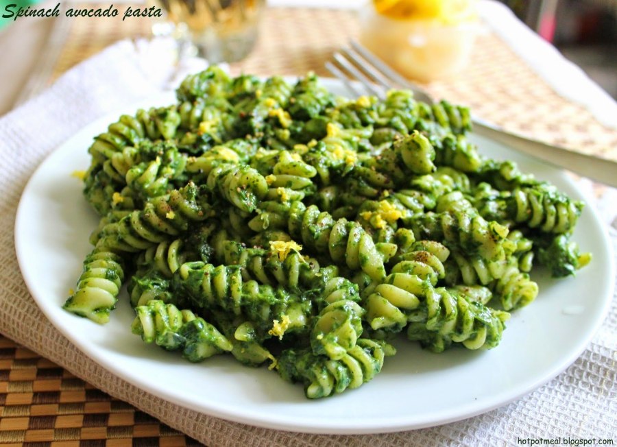 Макароны со шпинатом