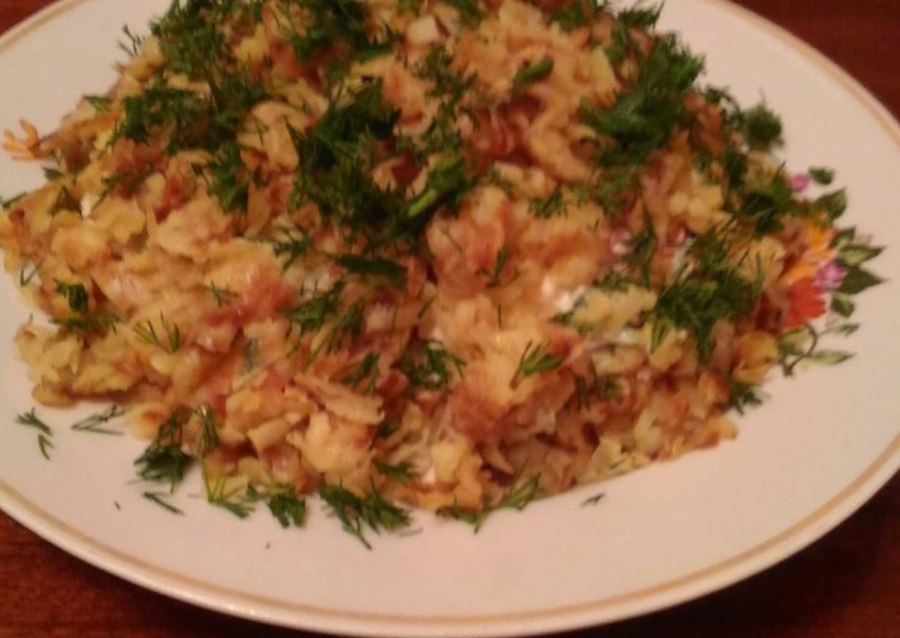 Салат с жареным картофелем