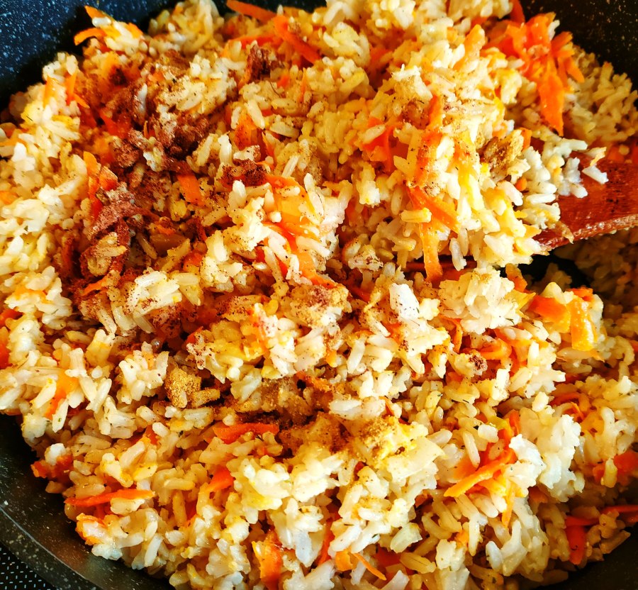 Тушеная капуста с рисом