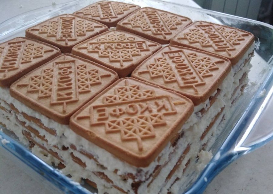 Торт из крошки печенья