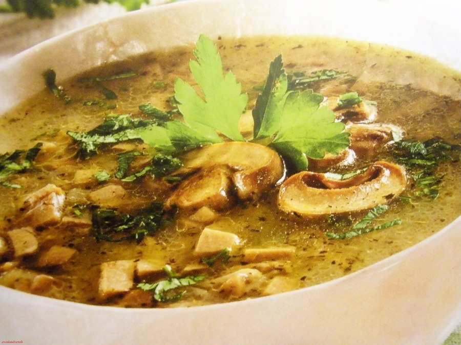 Суп грибной (с индейкой и плавленым сыром)