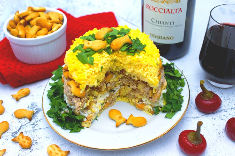 Салат красное море с кальмарами