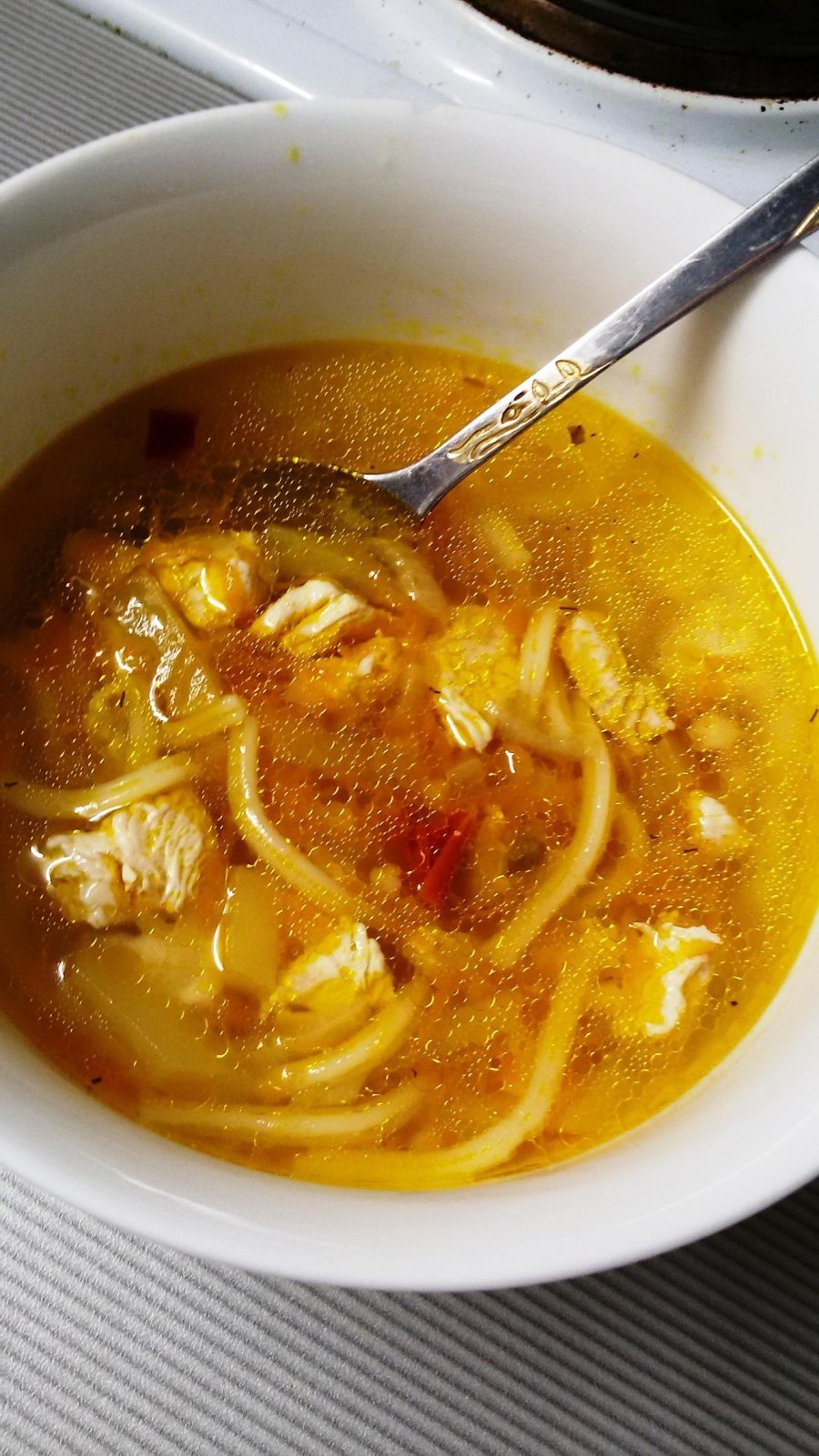 Куриная суп лапша со спагетти