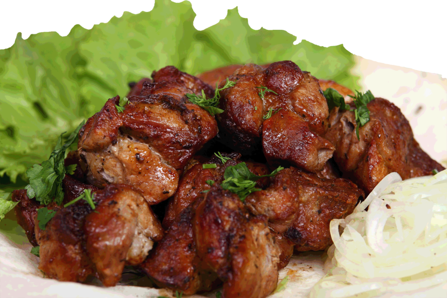 Диетический шашлык из свинины на мангале