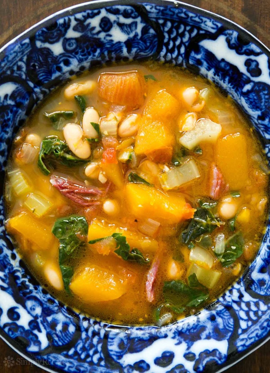 Фасолевый суп с тыквой