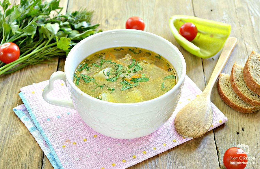 Суп с звездочками и курицей