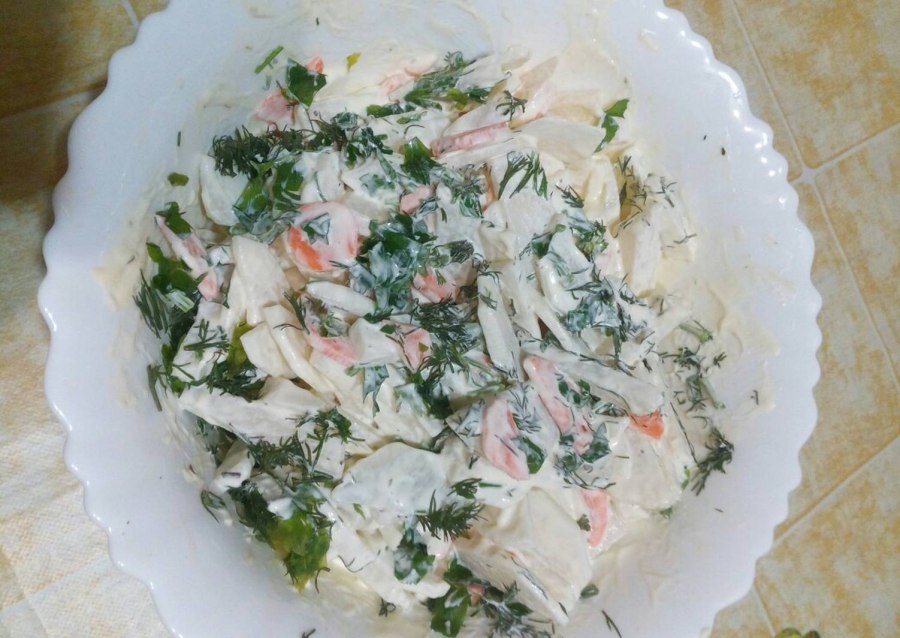 Салат из редьки белой