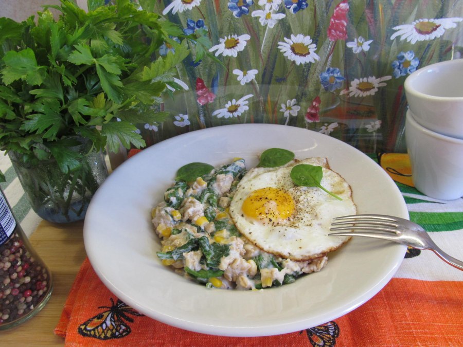 Ленивая овсянка с бананом