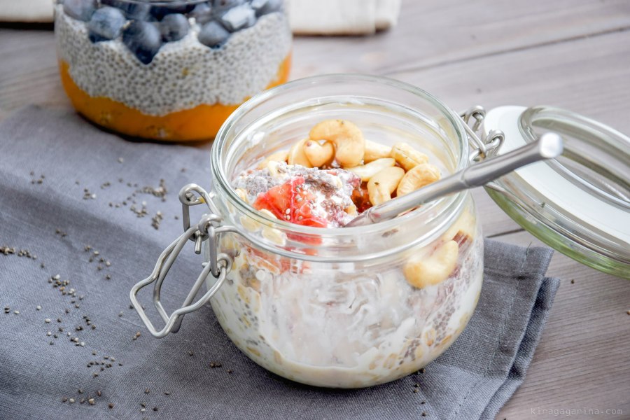 Ленивая овсянка с чиа