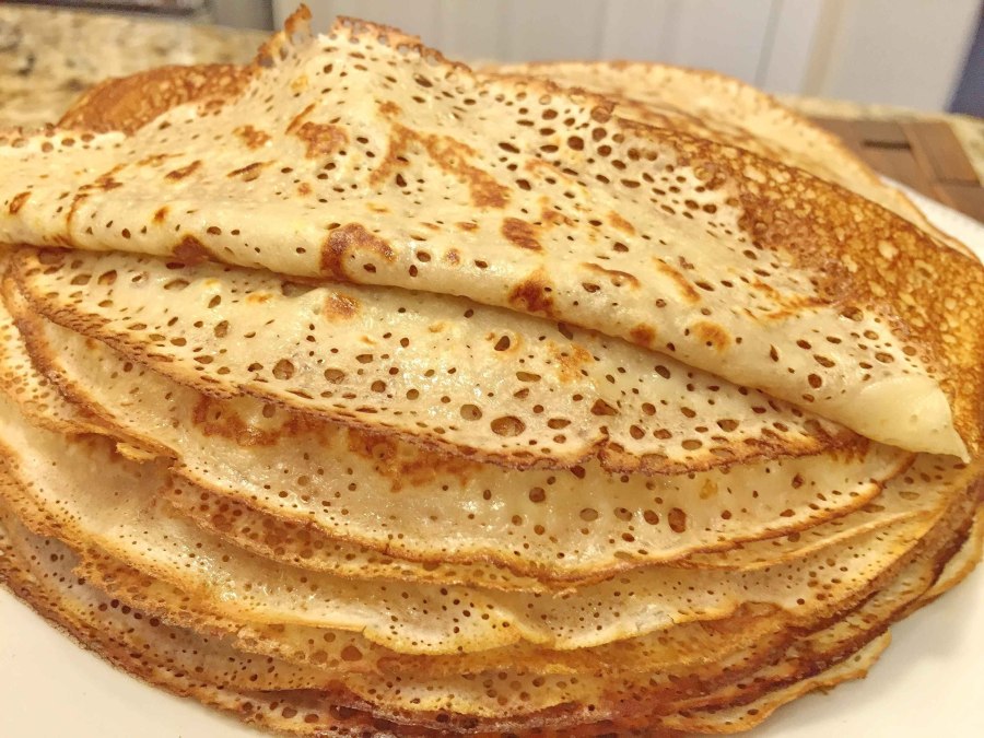 Заварные блинчики на кефире Вологодское кружево