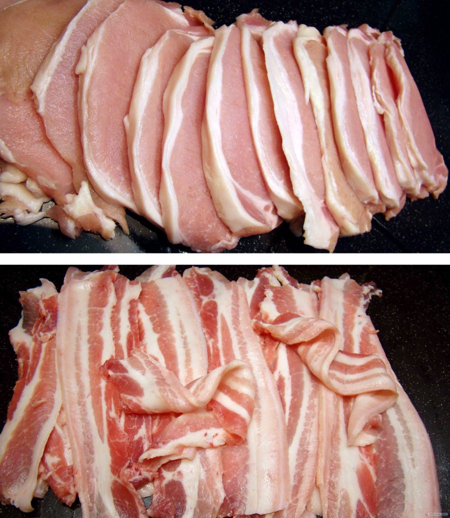 Бекон тонкими ломтиками