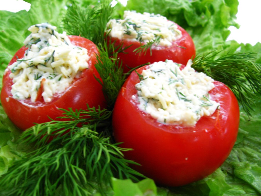 Помидоры фаршированные сливовидные