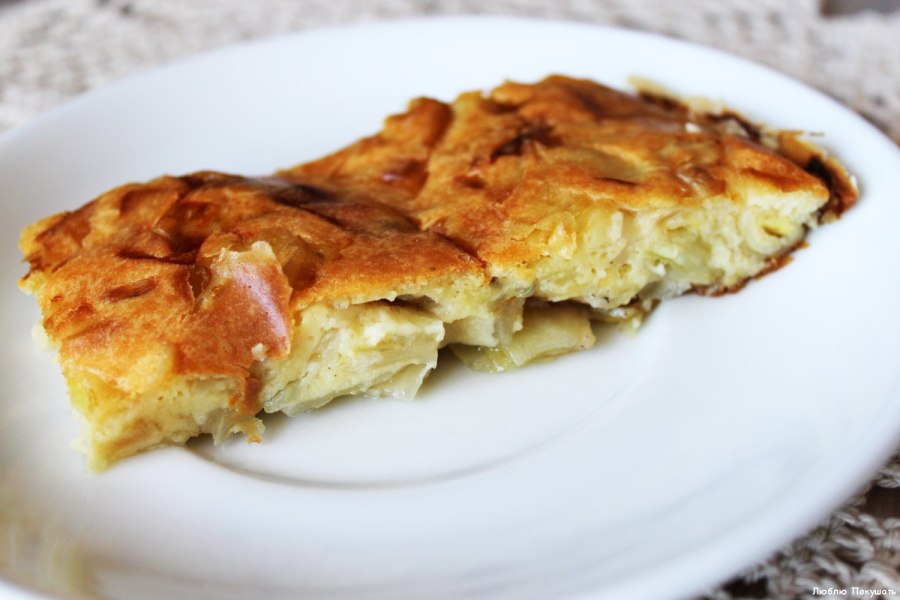Заливной пирог из цветной капусты